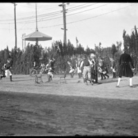 Performers in Colonial dress at the New England Fair