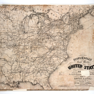 Disturnell's New Map of the United States and Canada; Showing All the Canals, Rail Roads, Telegraph Lines and Principal Stage Routes