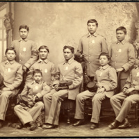 Group of Native American boys in uniform
