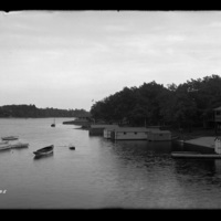 Boats docked on Lake Quinsigamond